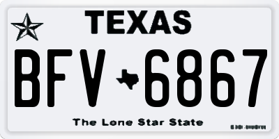 TX license plate BFV6867