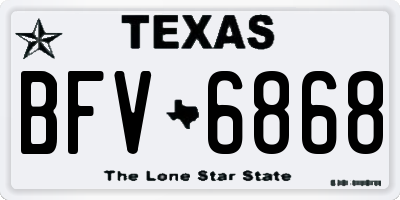 TX license plate BFV6868