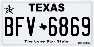 TX license plate BFV6869