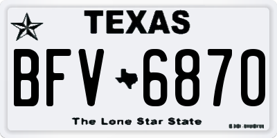 TX license plate BFV6870