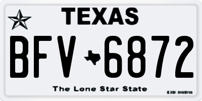 TX license plate BFV6872