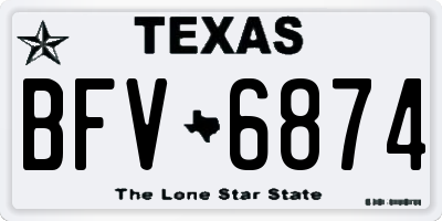 TX license plate BFV6874