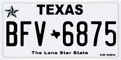 TX license plate BFV6875