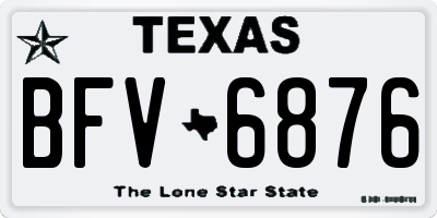 TX license plate BFV6876