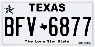 TX license plate BFV6877