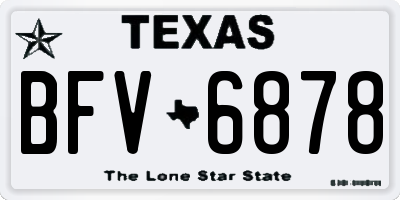 TX license plate BFV6878