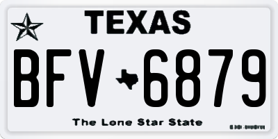 TX license plate BFV6879