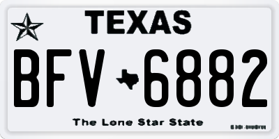 TX license plate BFV6882