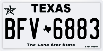 TX license plate BFV6883