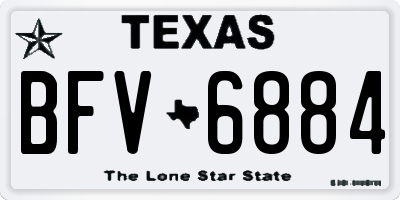 TX license plate BFV6884