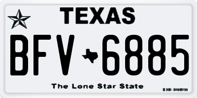 TX license plate BFV6885