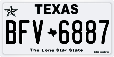 TX license plate BFV6887