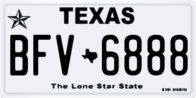 TX license plate BFV6888