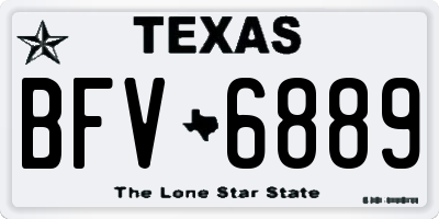 TX license plate BFV6889