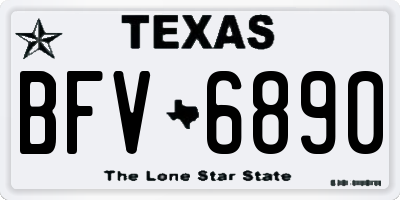 TX license plate BFV6890