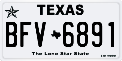 TX license plate BFV6891