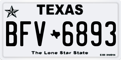 TX license plate BFV6893
