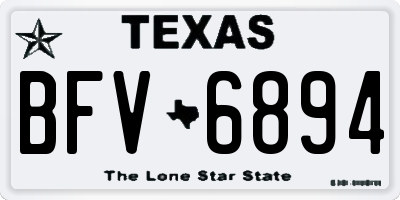 TX license plate BFV6894