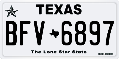 TX license plate BFV6897