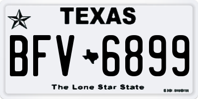 TX license plate BFV6899
