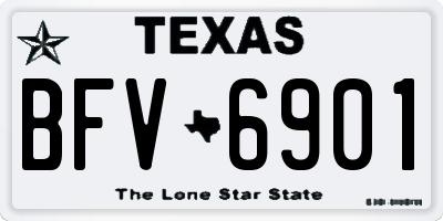 TX license plate BFV6901