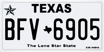 TX license plate BFV6905