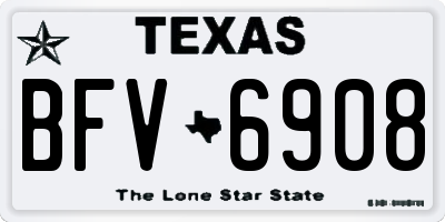TX license plate BFV6908