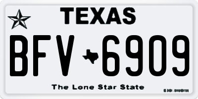 TX license plate BFV6909