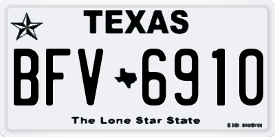 TX license plate BFV6910