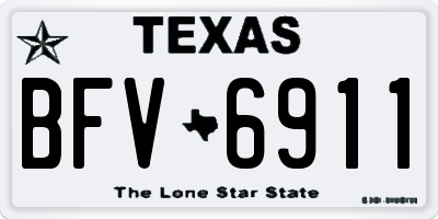 TX license plate BFV6911