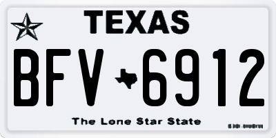 TX license plate BFV6912