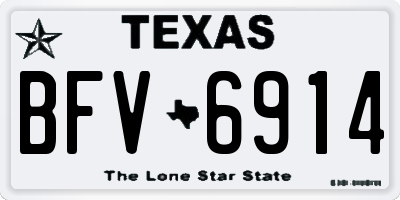 TX license plate BFV6914