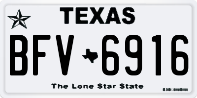 TX license plate BFV6916