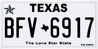 TX license plate BFV6917