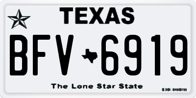 TX license plate BFV6919