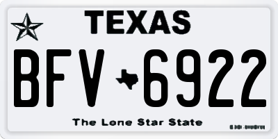 TX license plate BFV6922