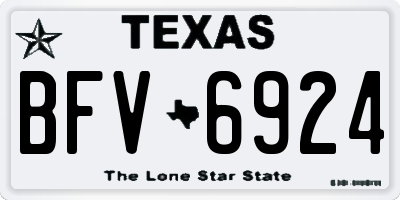 TX license plate BFV6924