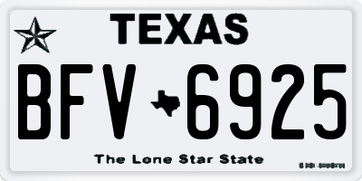 TX license plate BFV6925