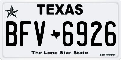 TX license plate BFV6926