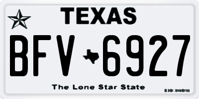 TX license plate BFV6927