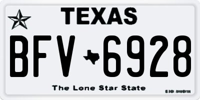 TX license plate BFV6928