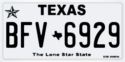 TX license plate BFV6929