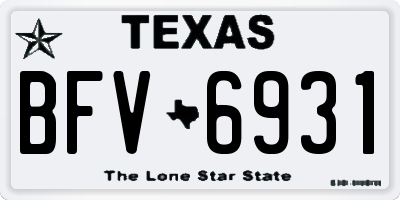 TX license plate BFV6931