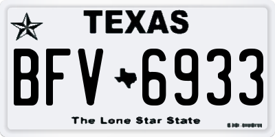 TX license plate BFV6933