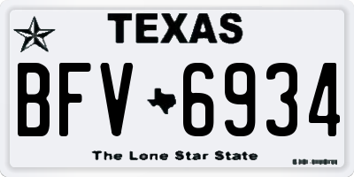 TX license plate BFV6934