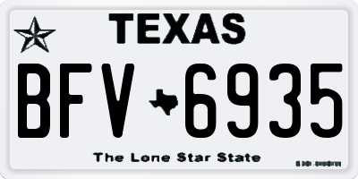 TX license plate BFV6935