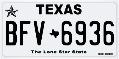 TX license plate BFV6936