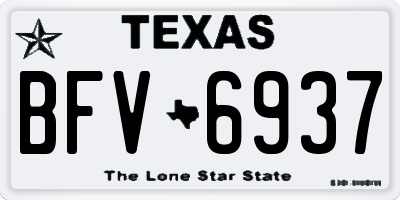 TX license plate BFV6937