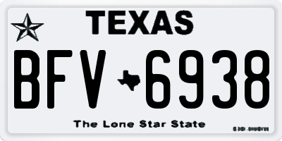 TX license plate BFV6938