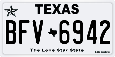 TX license plate BFV6942